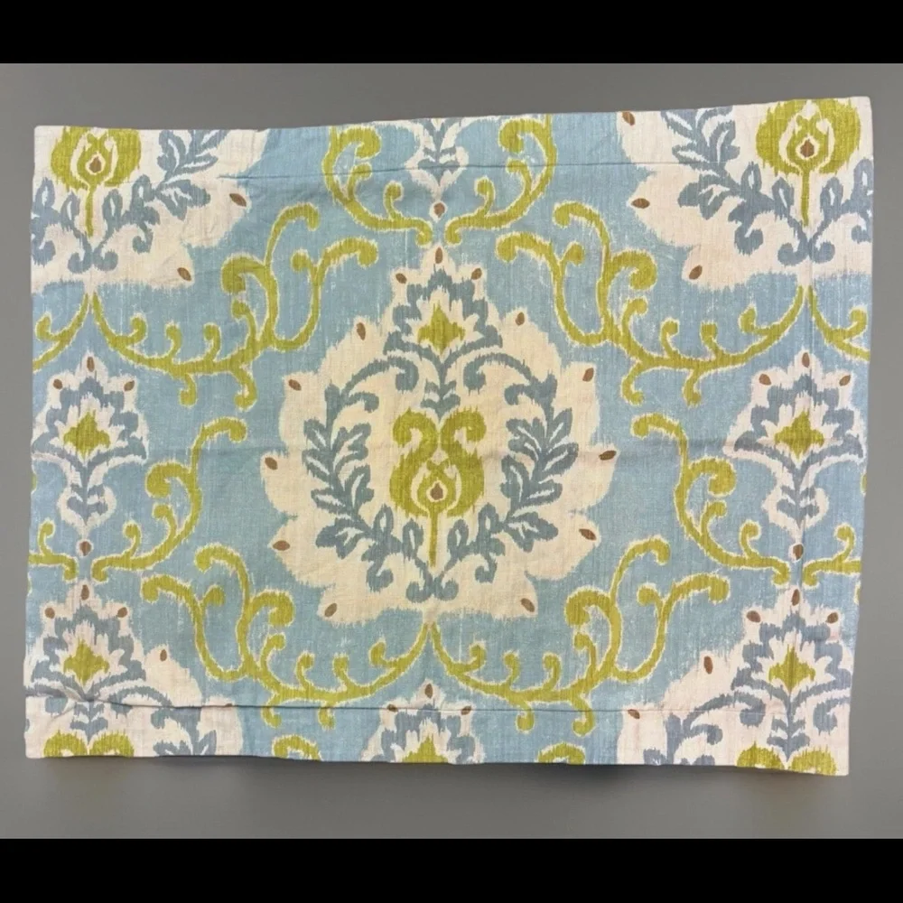 POTTERY BARN Pillow Shams Set of 2 Standard Size Joyce Ikat Cotton Linen Cases